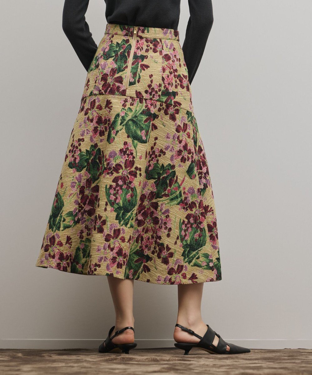 GRACE CONTINENTAL フラワージャガードフレアスカート 