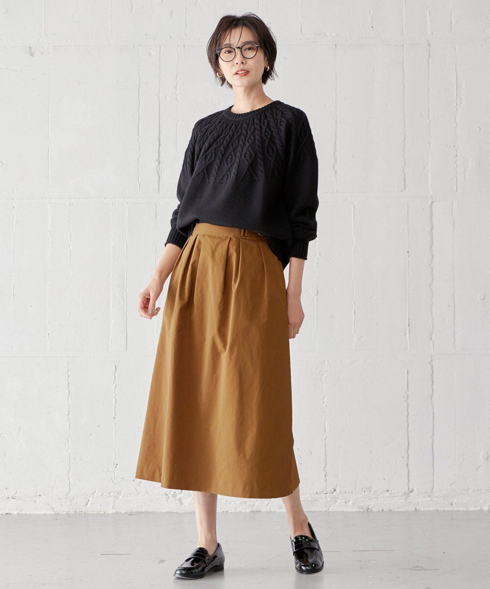 J.PRESS LADIES L 【WEB限定・洗える】 EIGER CORD 求心編み ニット 