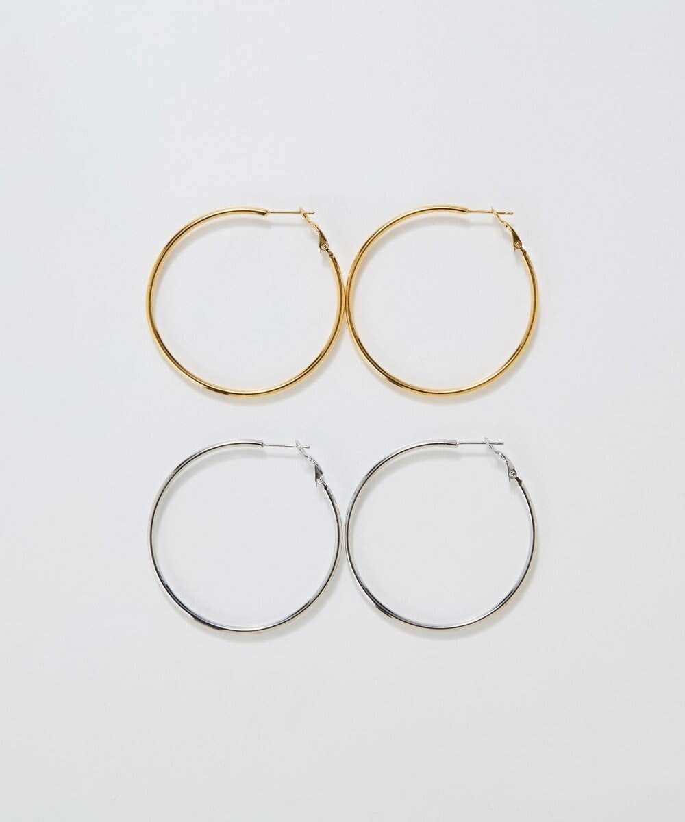 Phoebe 【金属アレルギー対応】ライトフープピアス　シルバー/ステンレス/大振り 