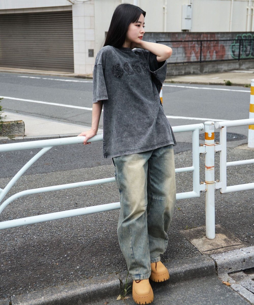 WEGO 【ユニセックス着用ITEM】スノーウォッシュダメージアップリケT（SS） 