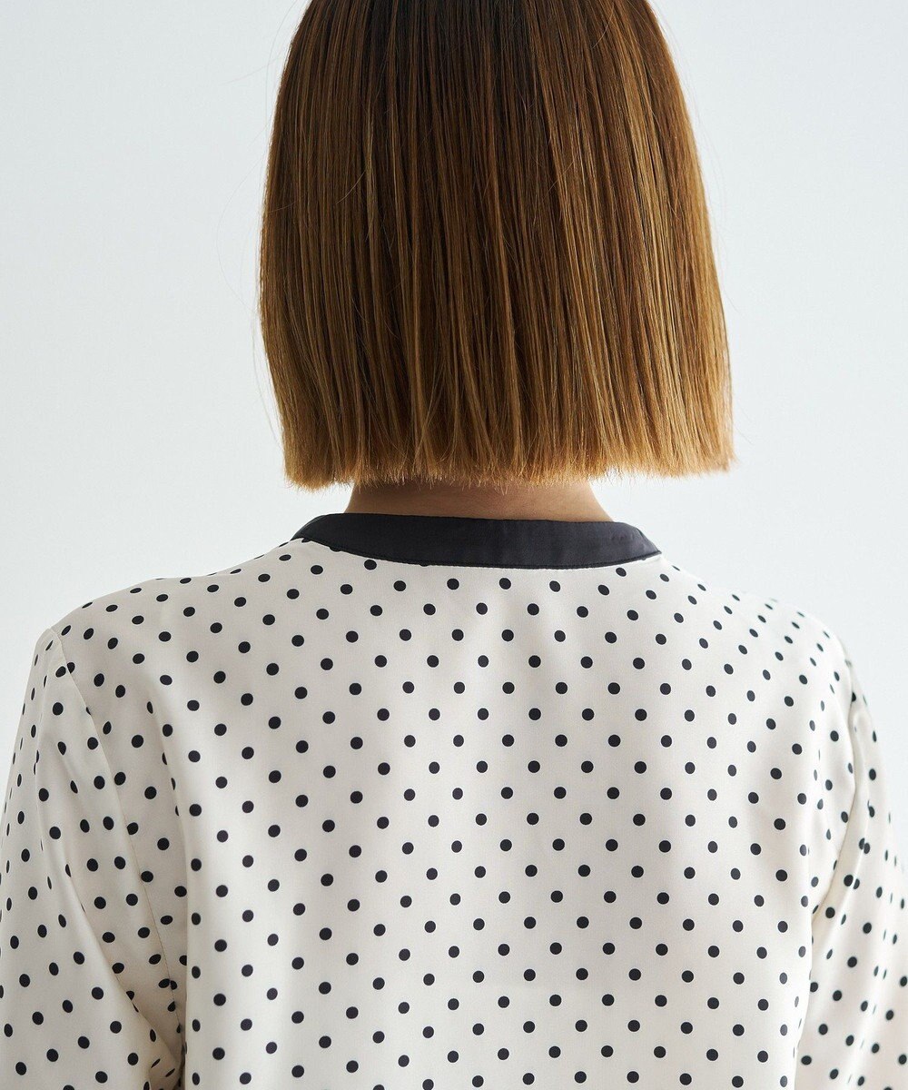 YECCA VECCA ドットパネル柄リボンブラウス 