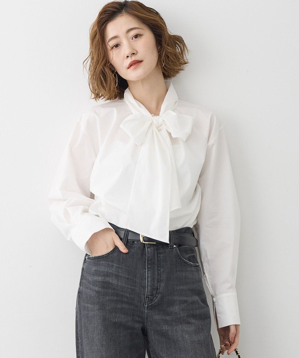 23区 L 【滝沢眞規子さん着用/Oggi掲載】ストレッチライトタイプライター 2WAY ボウタイブラウス 