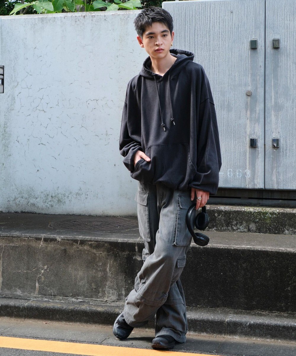 WEGO アシッドウォッシュバルーンパーカー 