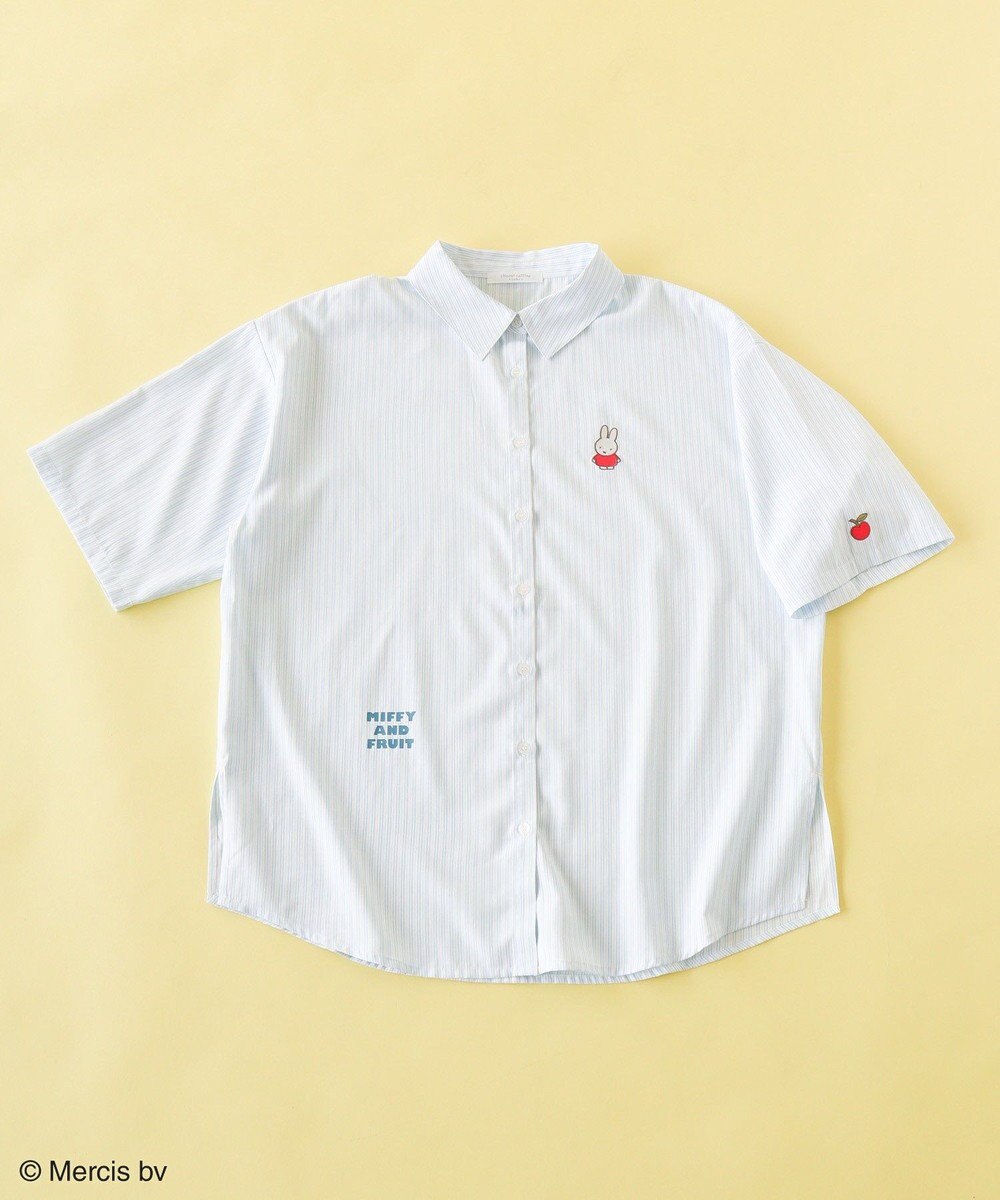 Green Parks ｍｉｆｆｙ／刺しゅうプリントストライプシャツ 