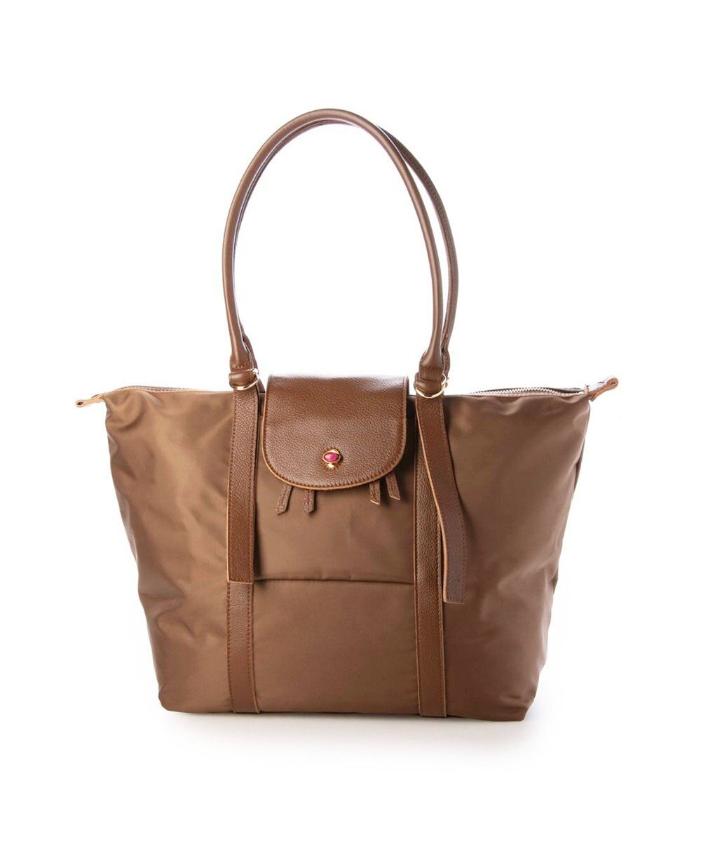 UNBILLION ペルケ perche / ナイロン×牛革かぶせジェムストーントートバッグ 