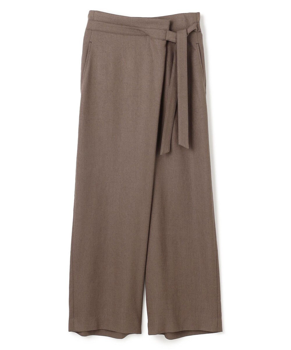 BEIGE， 【洗える】CAROLE / リネンライクラップワイドパンツ 