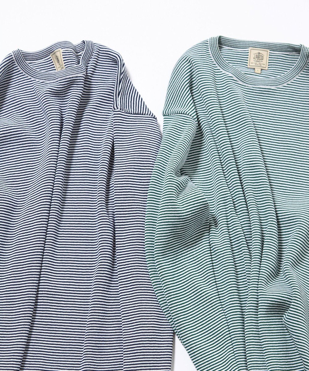 J.PRESS MEN 【Tシャツ感覚で着られる新感覚ニット】ボーダーニット ロングスリーブＴシャツ 
