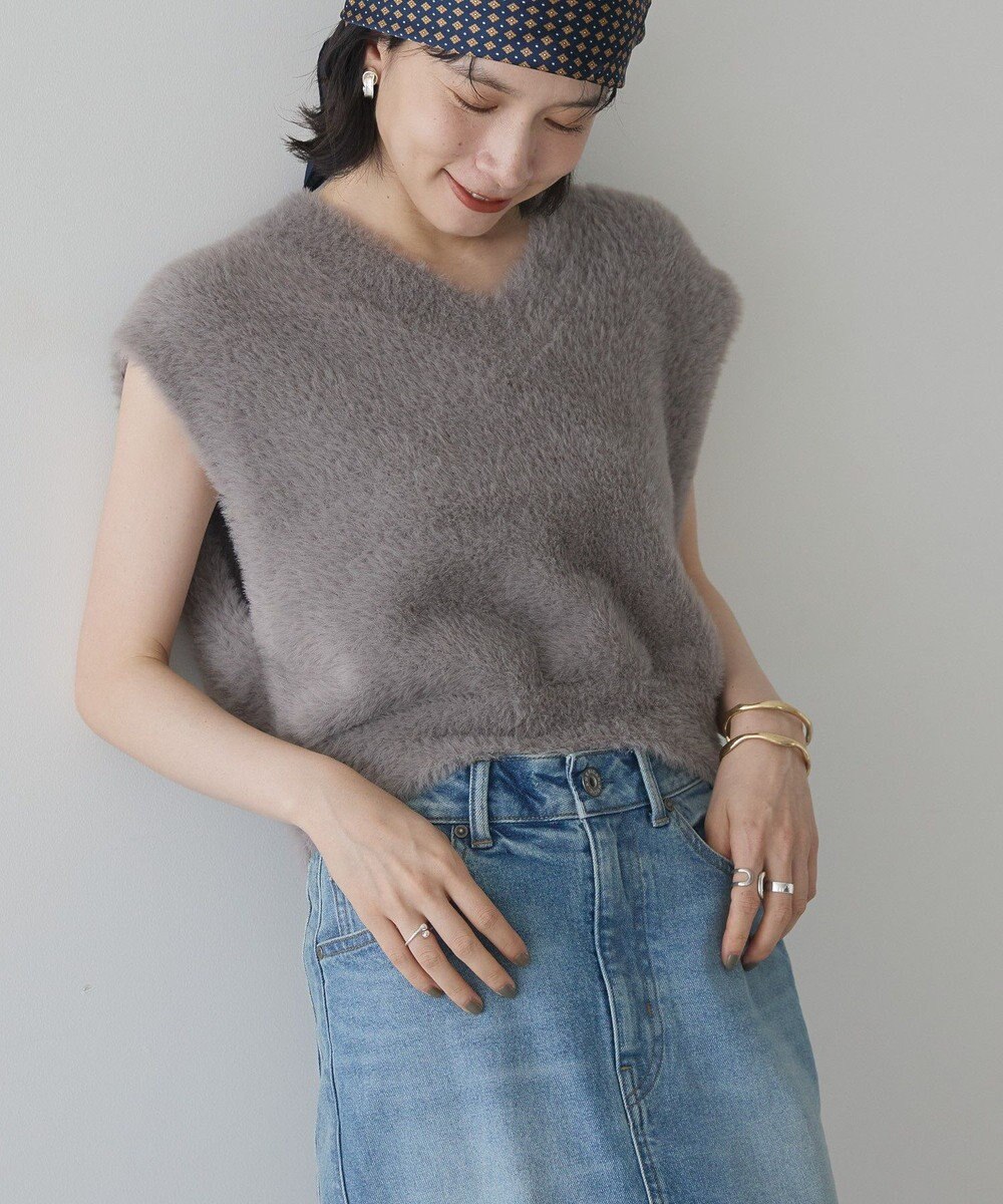 AMERICAN HOLIC 【選べる丈】シャギーニットベスト 