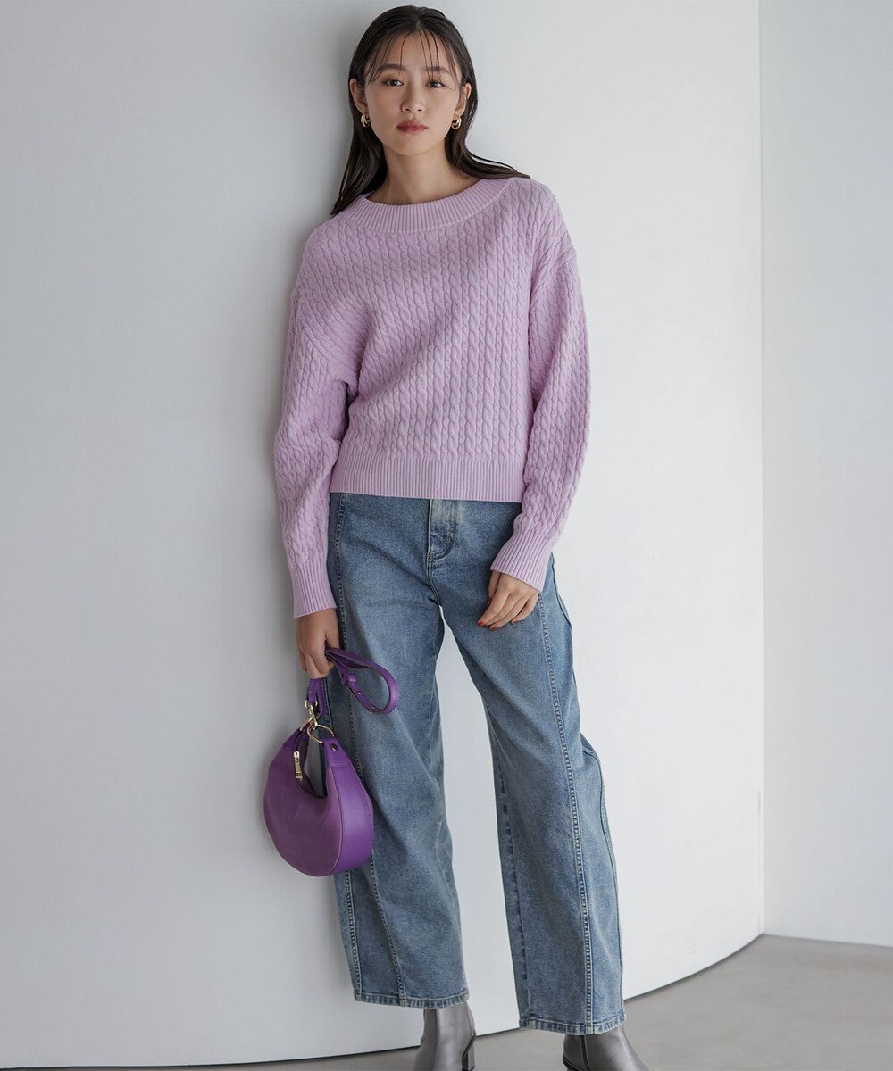 組曲 L 【加藤ローサさん着用】ライトデニムカーブパンツ 