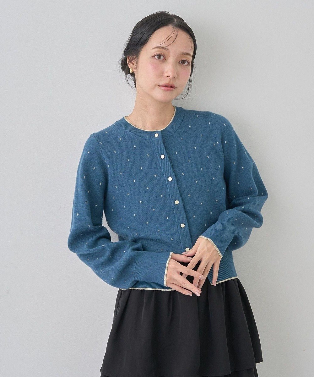earth music&ecology ラメジャカードカーディガン 