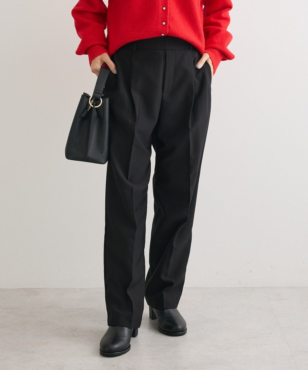 Green Parks あったか裏起毛きれいシルエットパンツ 