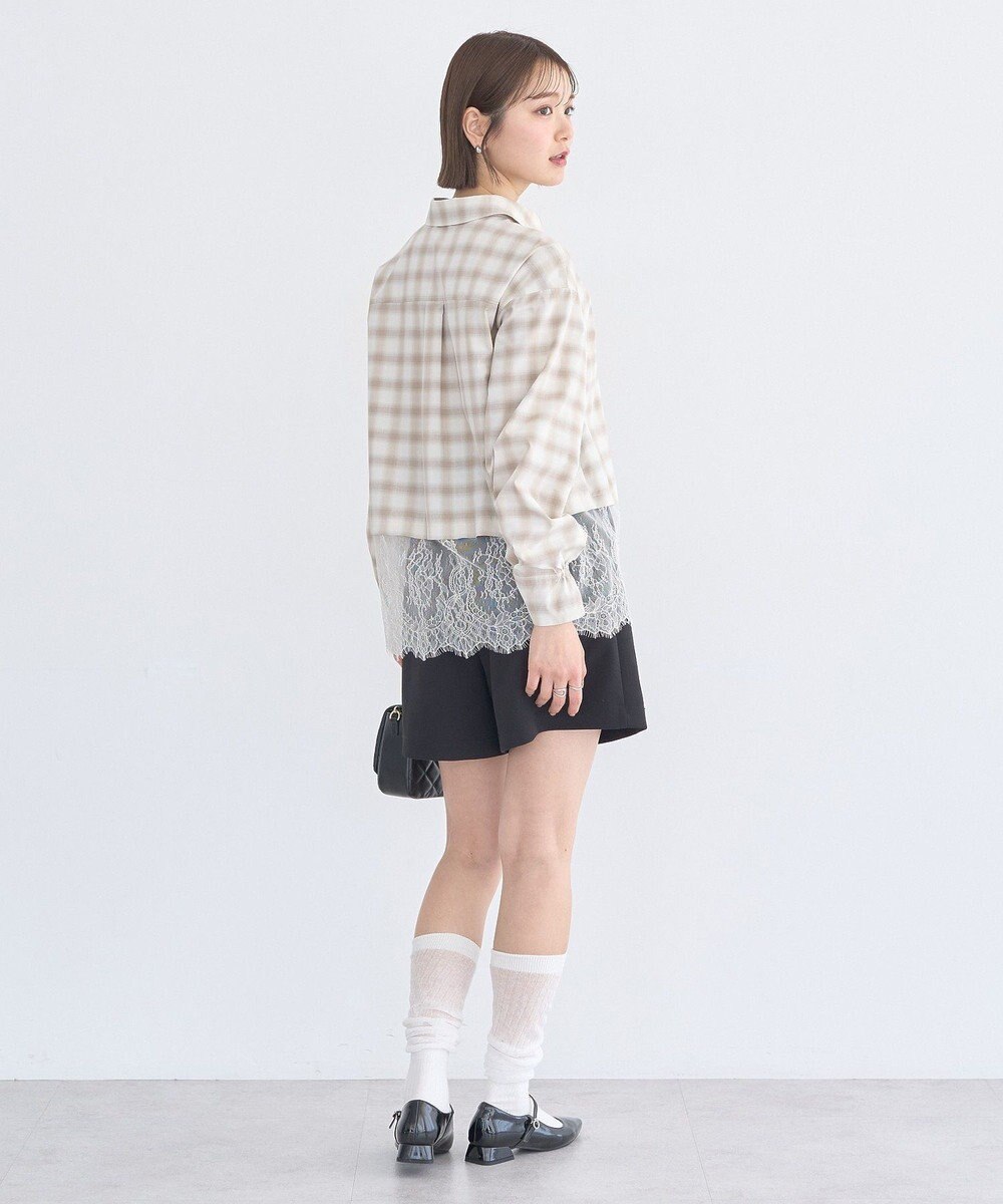 earth music&ecology 適ON レースヘムシャツ 