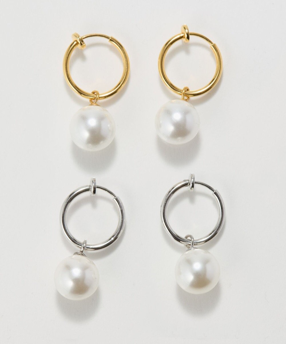 Phoebe 〈金属アレルギー対応〉バランスパールフープイヤリング　ゴールド/ステンレス/大ぶり/存在感◎/主役級 