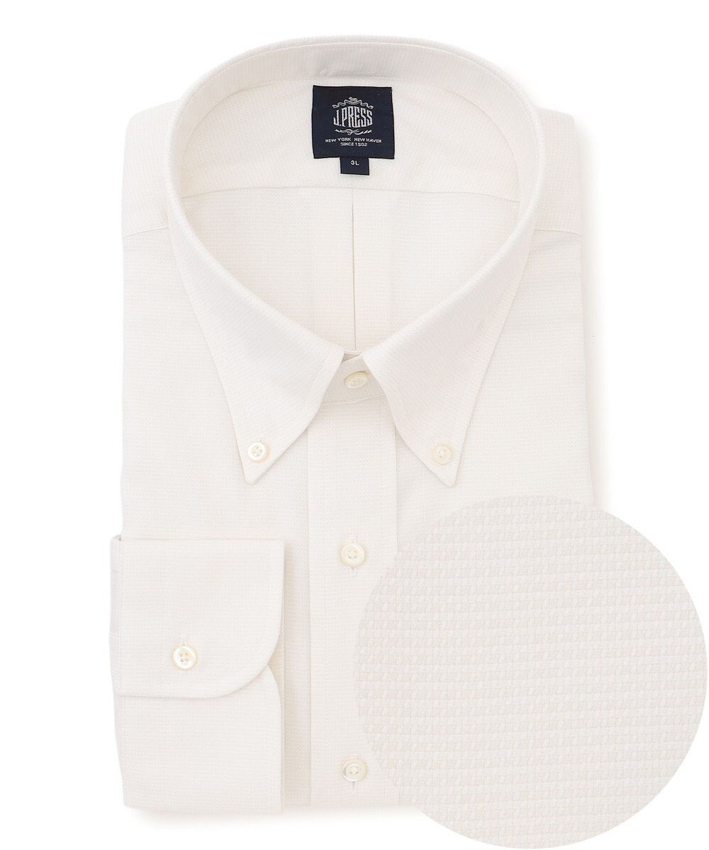 J.PRESS MEN 【KING SIZE】【PREMIUM PLEATS / 形態安定】ピンヘッド ドレスシャツ / B.D. 