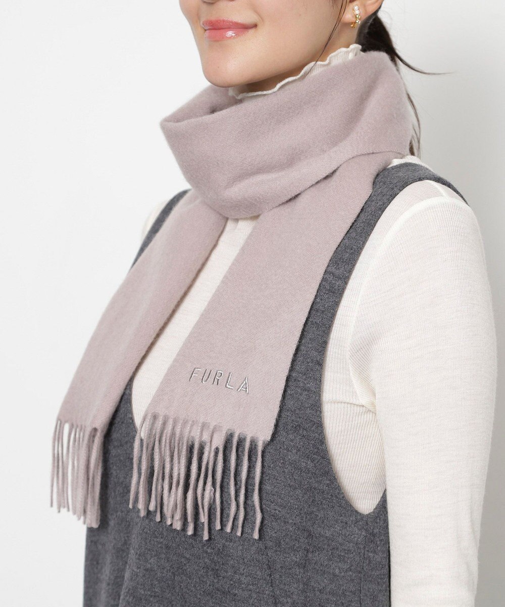 MOONBAT FURLA(フルラ）カシミヤ100％ 無地 プチマフラー 