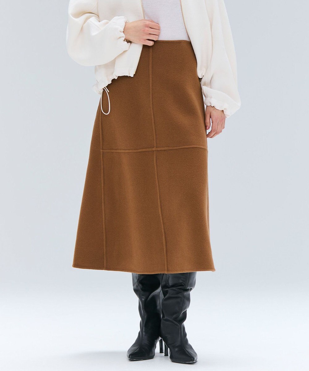 BEIGE， LEMOORE / ウールリバーAラインスカート 