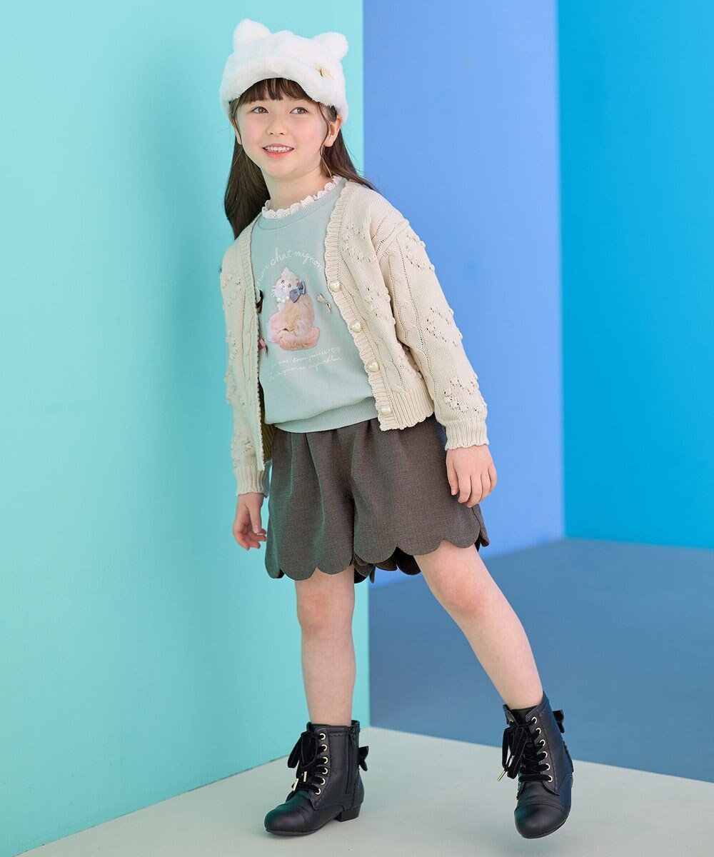 ANY KIDS ハート ニット カーディガン 