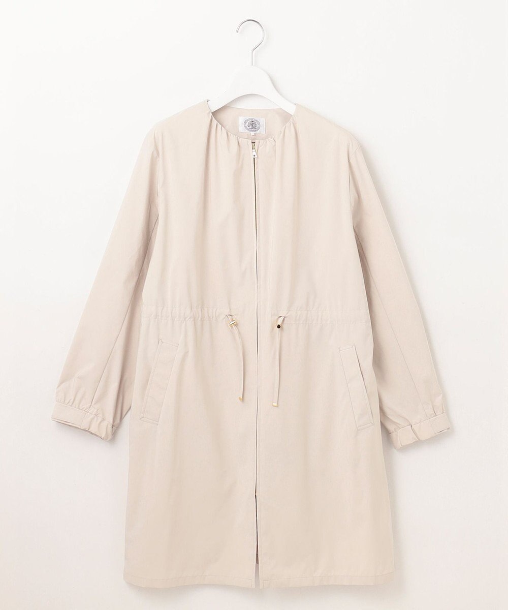 J.PRESS LADIES L 【洗える・撥水】マイクロタフタ ノーカラー ロング コート 