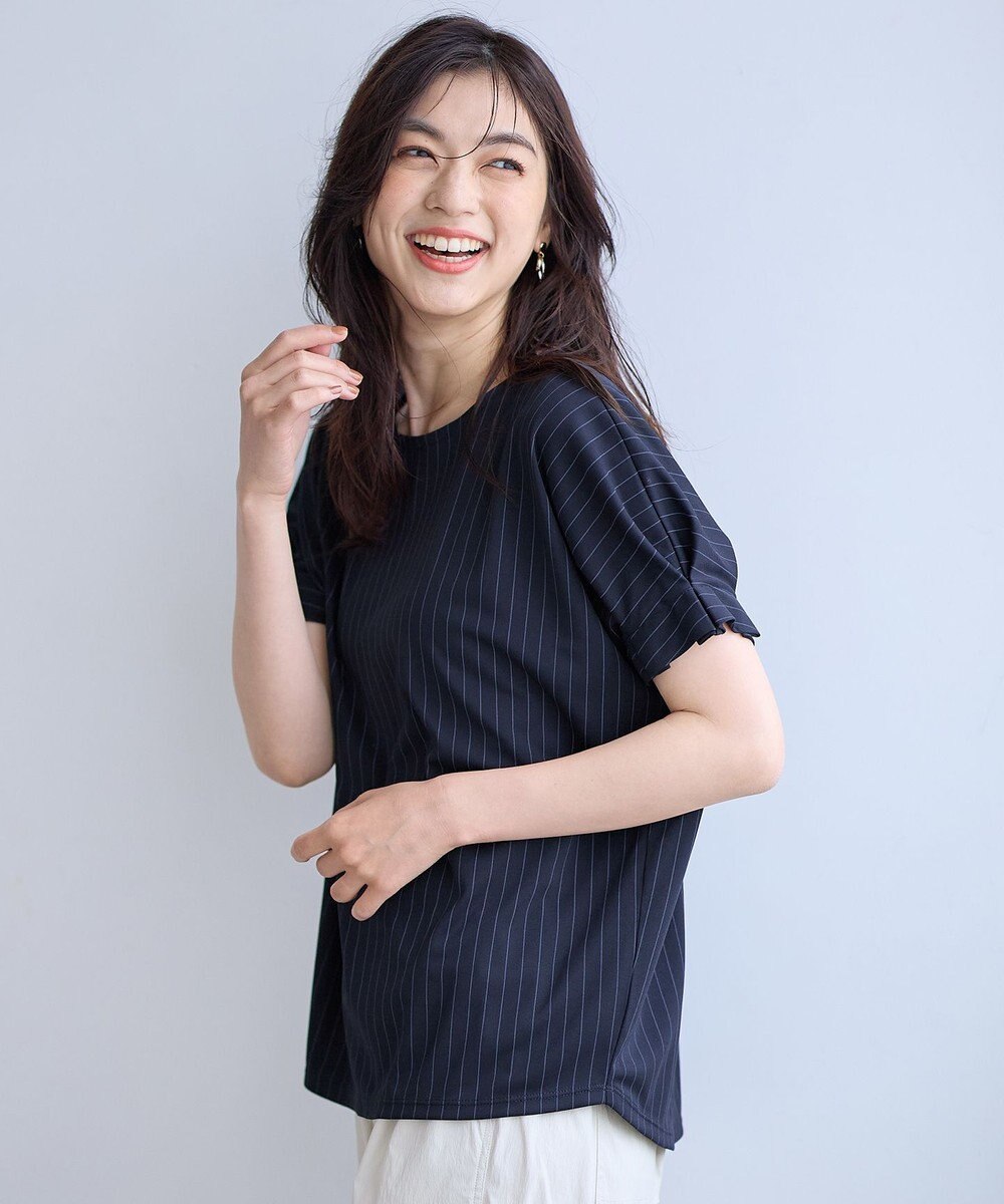 ANY 【洗濯機可】タックスリーブドルマンTシャツ 