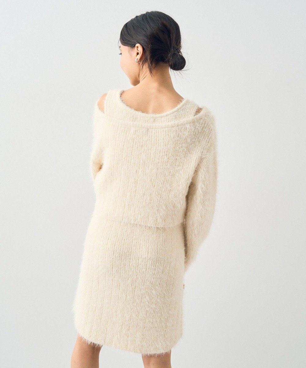 earth music&ecology ＳＥＴ２点シャギーショートカーデ＋ミニワンピース 