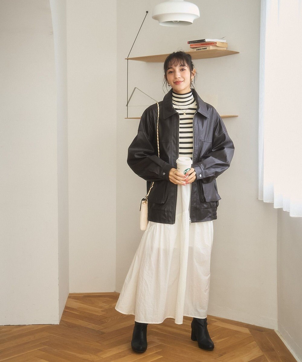 WEGO ヴィンテージライクFレザーブルゾン 