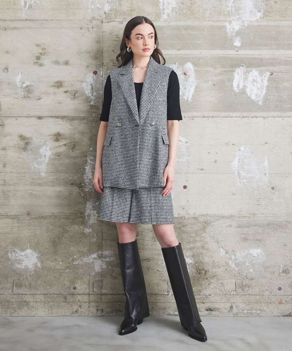 GRACE CONTINENTAL 千鳥ライトウールジレ 