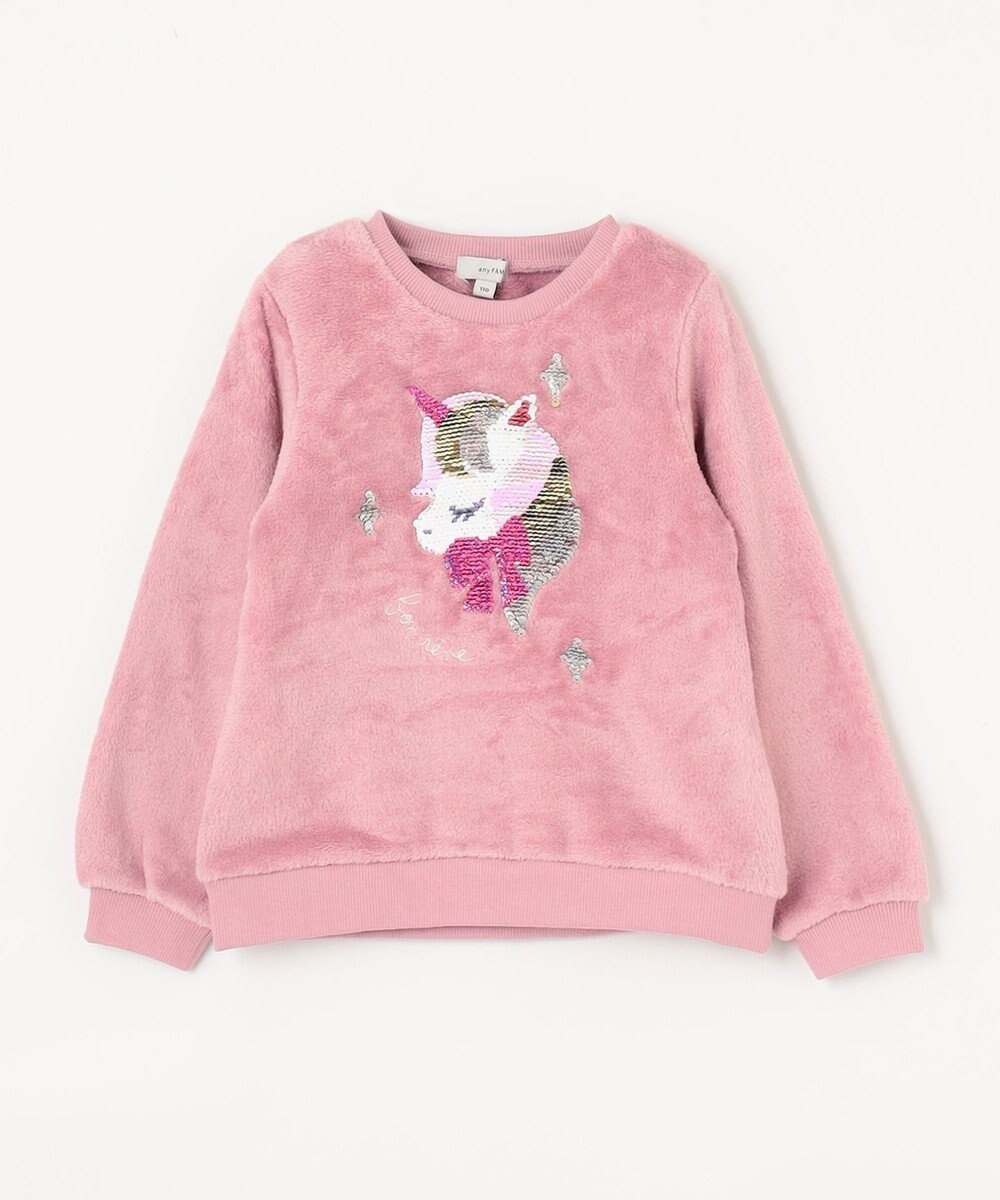 ANY KIDS 両面 フリース スパンコール トレーナー 