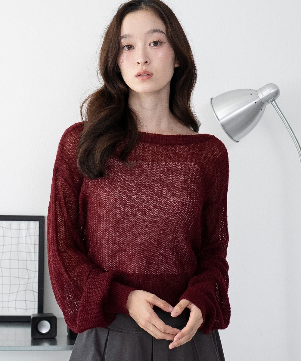 WEGO 【25年秋冬新作】モヘアタッチ2WAYリボンカーデ 