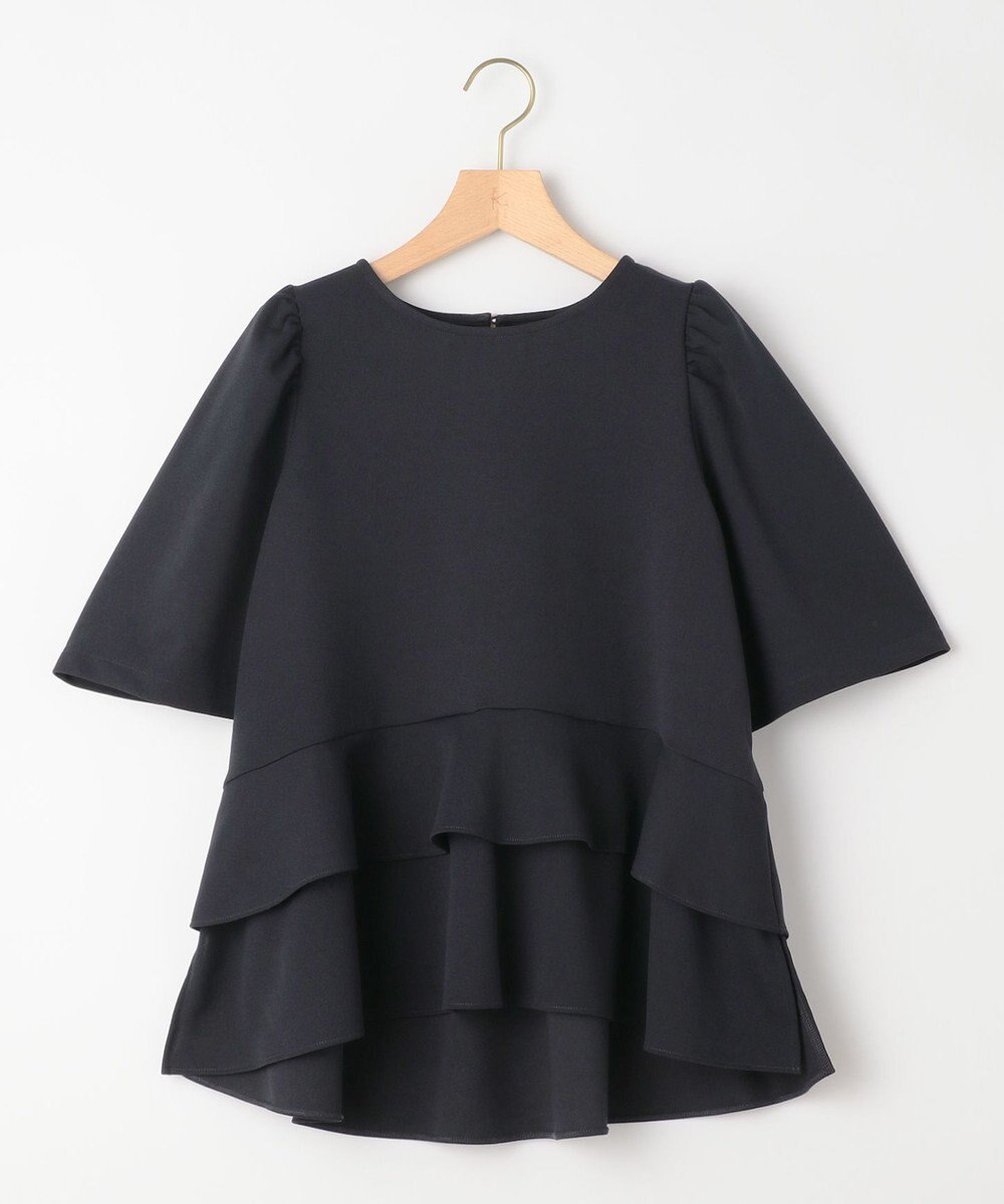 組曲 L 【接触冷感・吸湿・UVカット】ジョーゼットジャージーフリルブラウス 