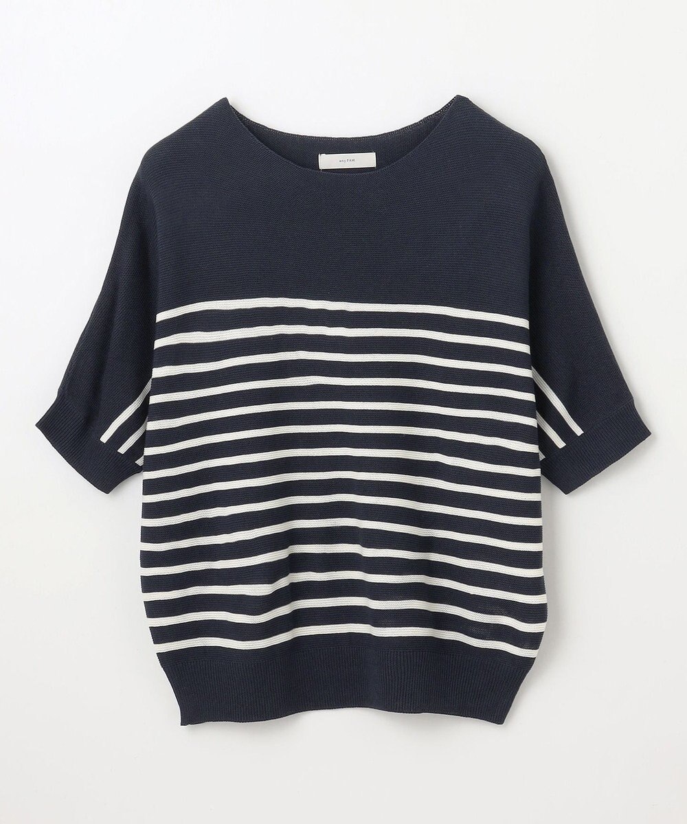 ANY 【洗濯機可/UVカット/アンチピリング】ハーフスリーブガーターニット 