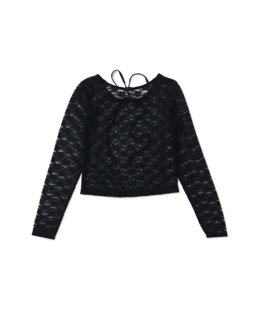 WEGO チョーカーリボン付きレースロンT 