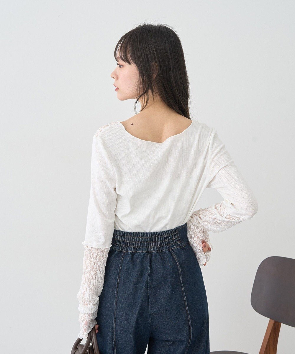 earth music&ecology レース×アイレットプルオ－バー 