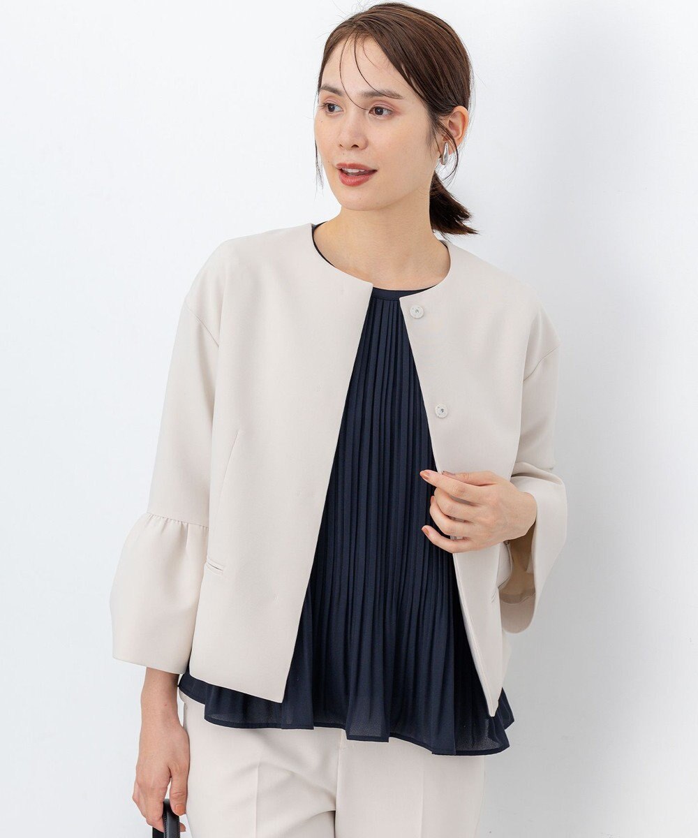 組曲 S 【KUMIKYOKU NAVY】コンフォータブルドレープ フレアスリーブジャケット 