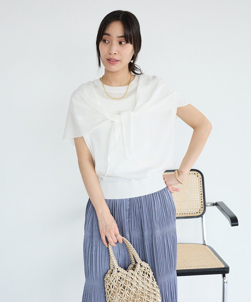 CRAFT STANDARD BOUTIQUE 【2点SET】ストール付きノースリーブニットプルオーバー 