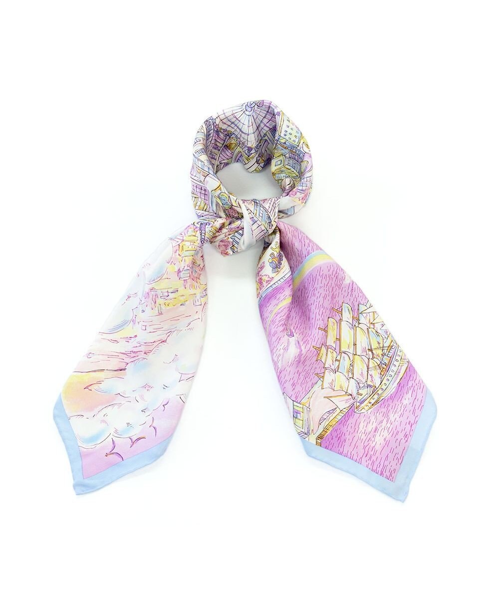 Marca 【伝統横濱スカーフ】YOKOHAMA MINATOMIRAI  大判 シルクツイル スカーフ 