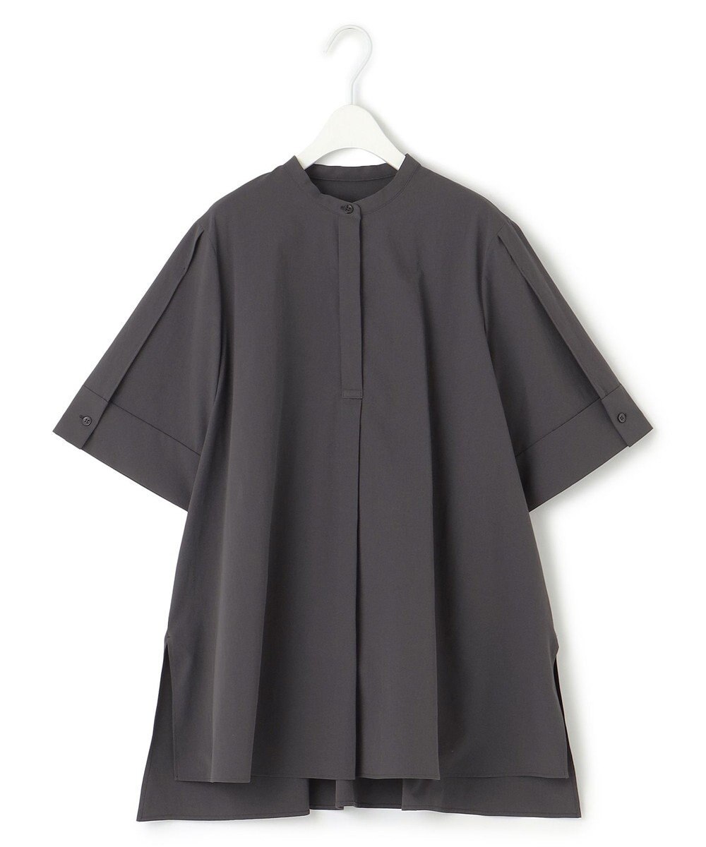 ICB 【洗える】ヴィンテージスパンブロード バンドカラーシャツ 