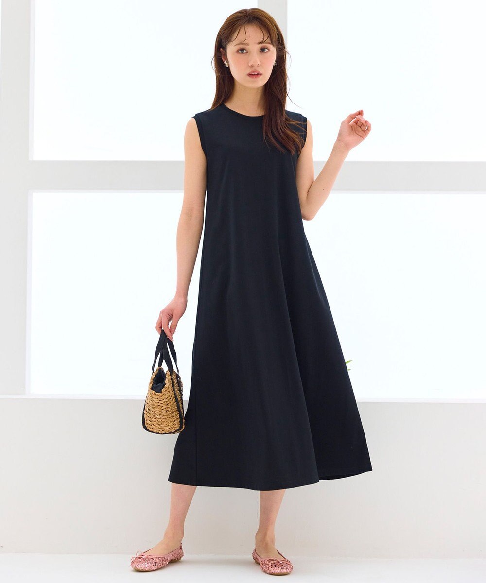 Feroux 【洗える】チュールキャミレイヤード カットソー ワンピース 