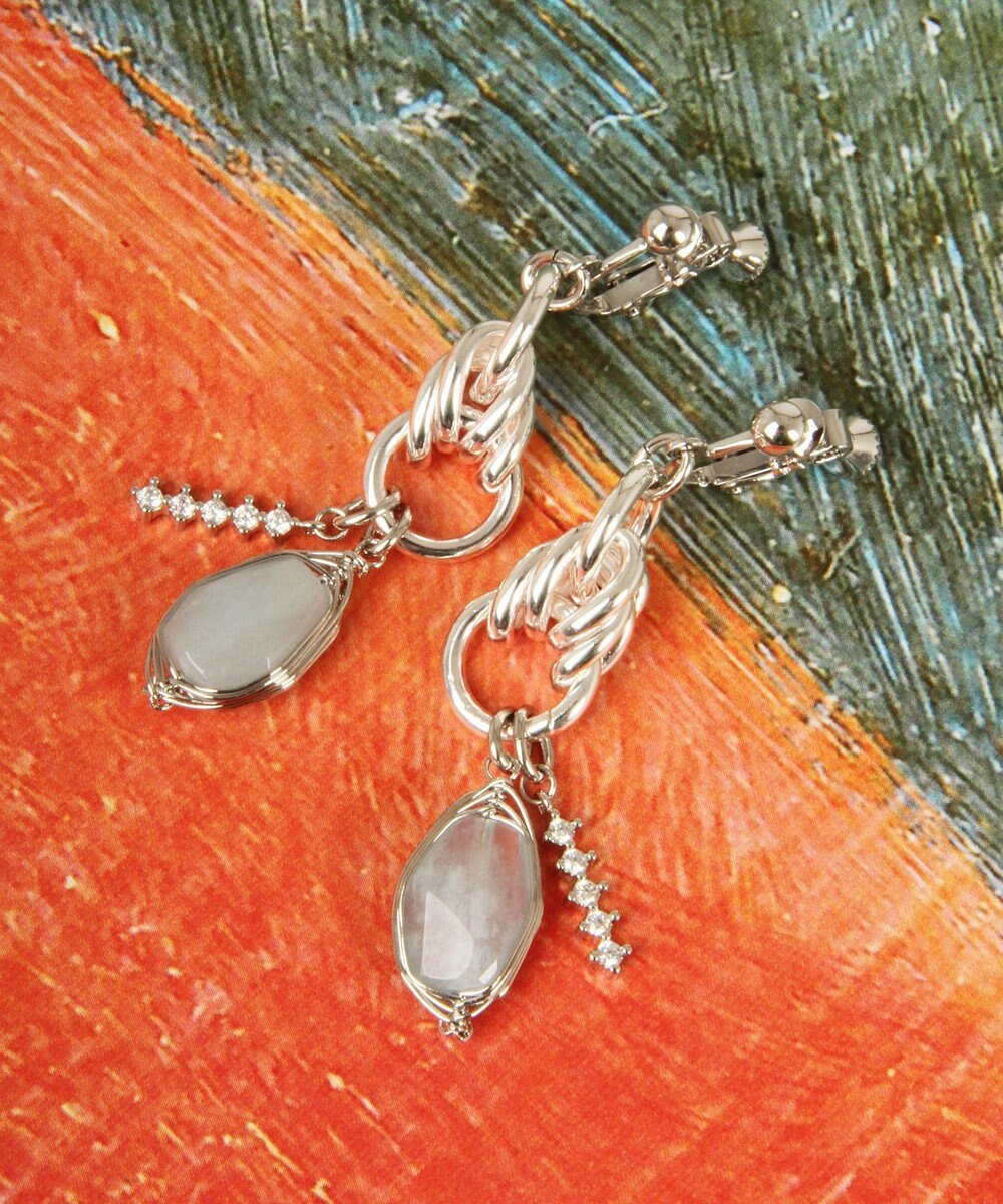 アクアマリン ガラス装飾イヤリング Wythe Charm ファッション通販 公式通販 オンワード クローゼット