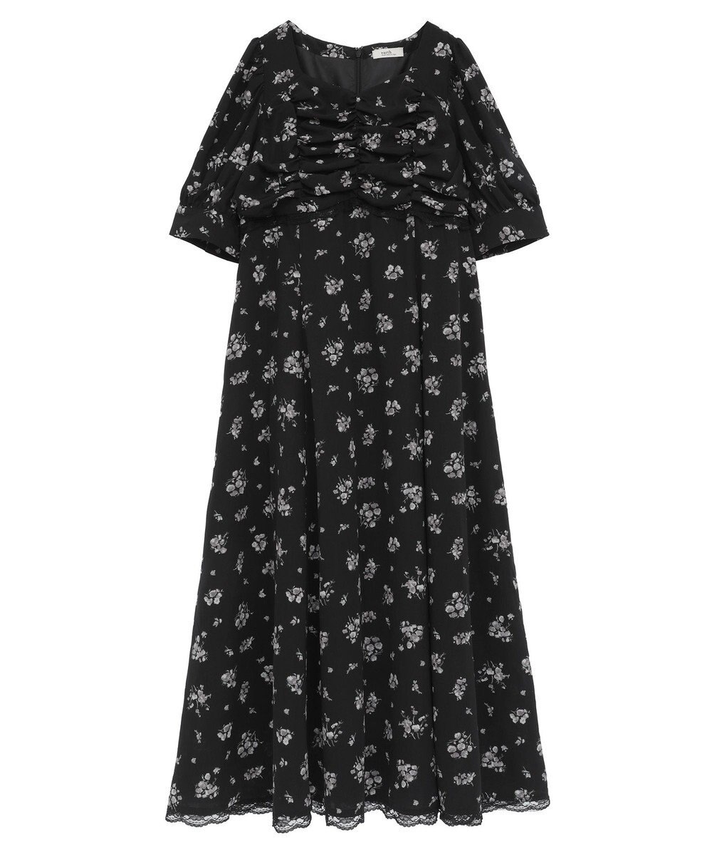 earth music&ecology レース切替フラワーロングワンピース 