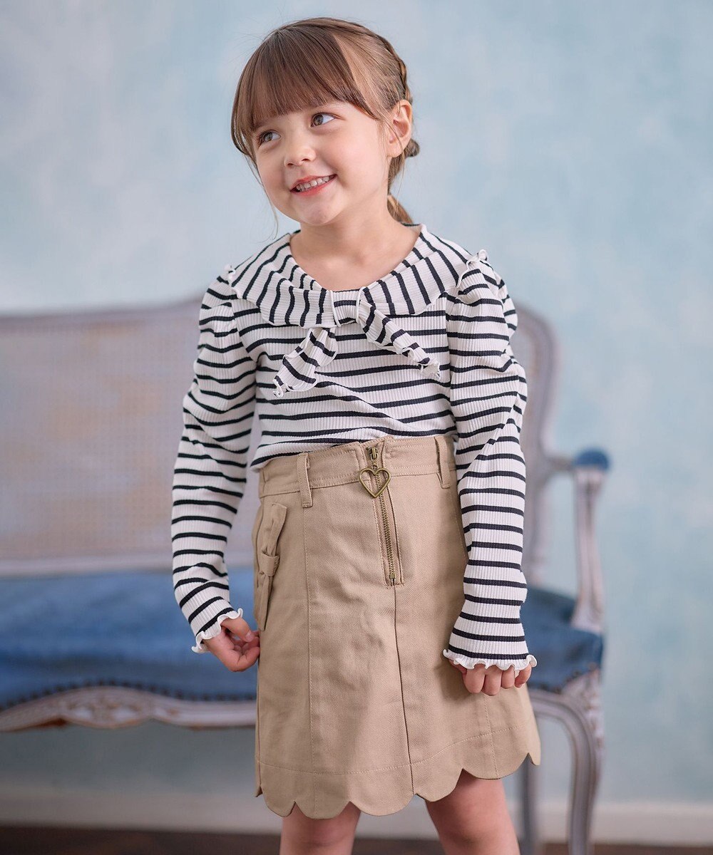 ANY KIDS リボン テレコボーダー Ｔシャツ 