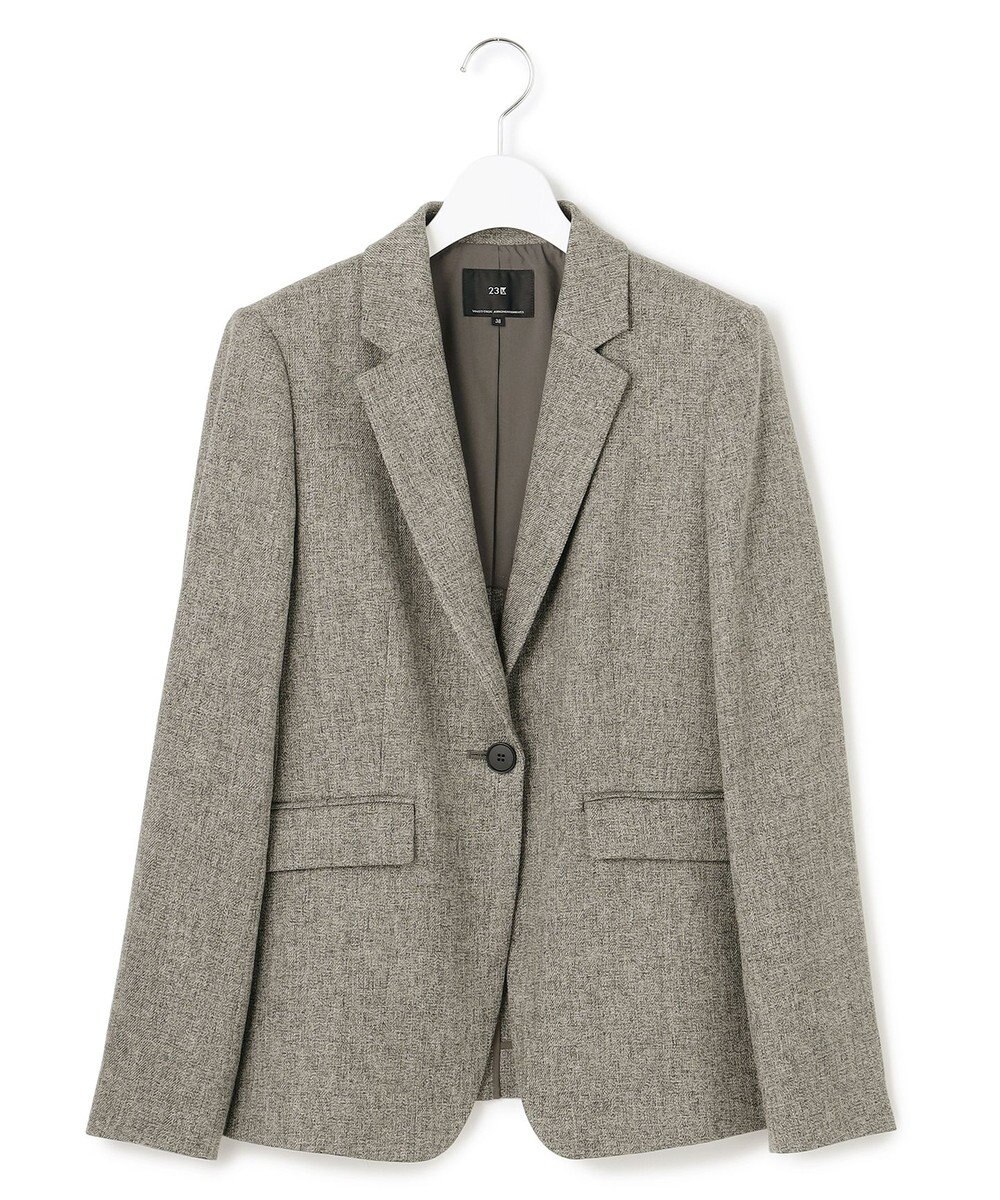 23区 【洗える】ウールライクカルゼ テーラード ジャケット 