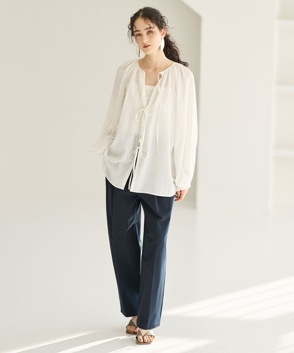 #Newans 2WAYシアーボレロブラウス 