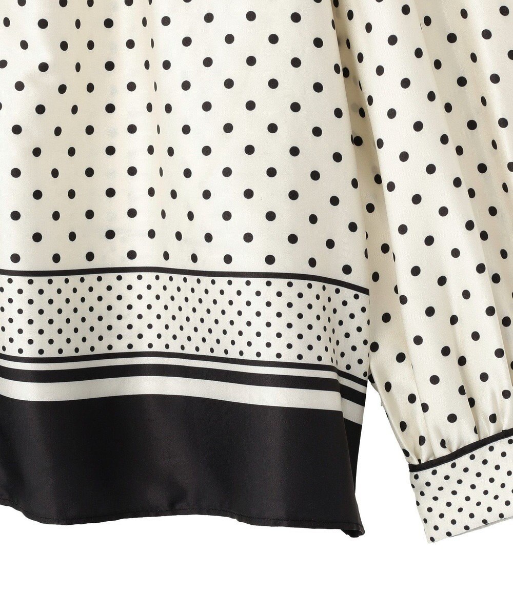 YECCA VECCA ドットパネル柄リボンブラウス 