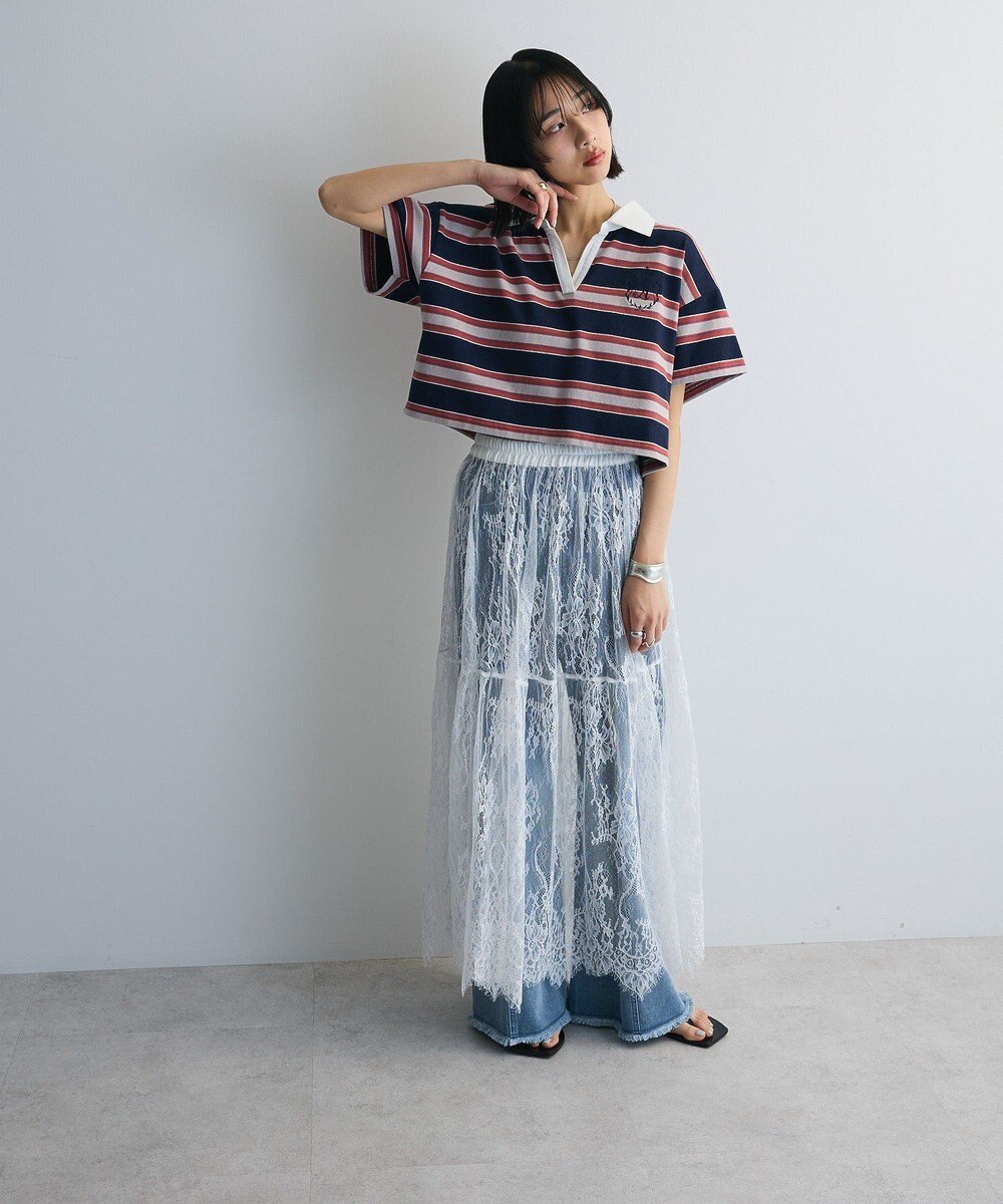 Green Parks エムブレム刺繍ショートボーダーカットソー 