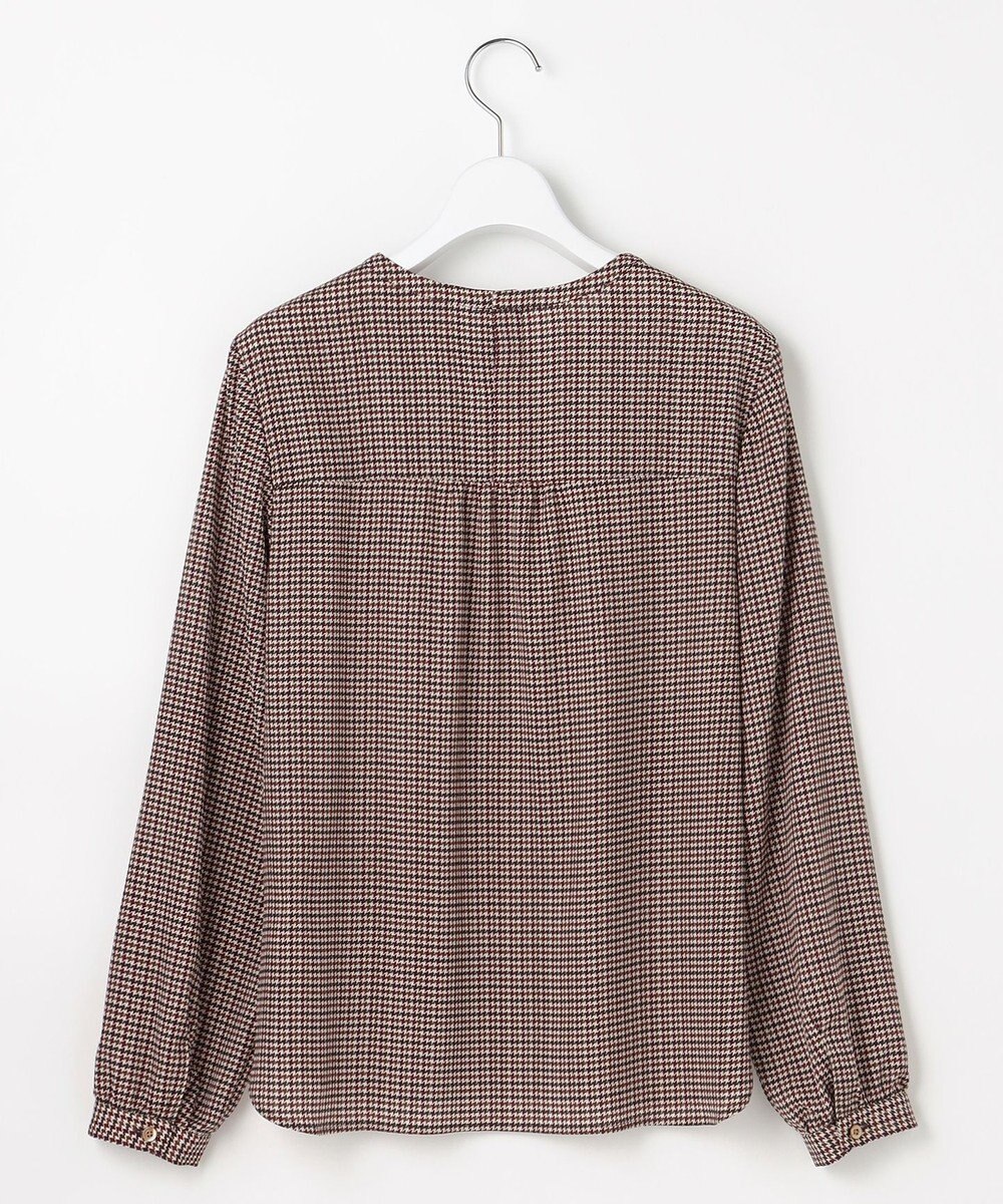 J.PRESS LADIES デシンハウンドトゥースプリント ブラウス 