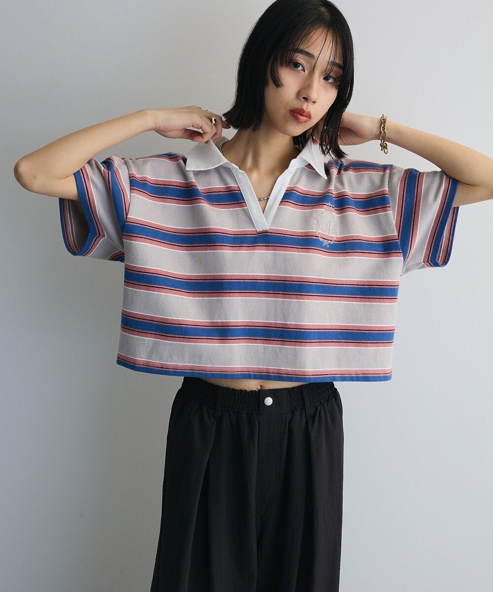 Green Parks エムブレム刺繍ショートボーダーカットソー 