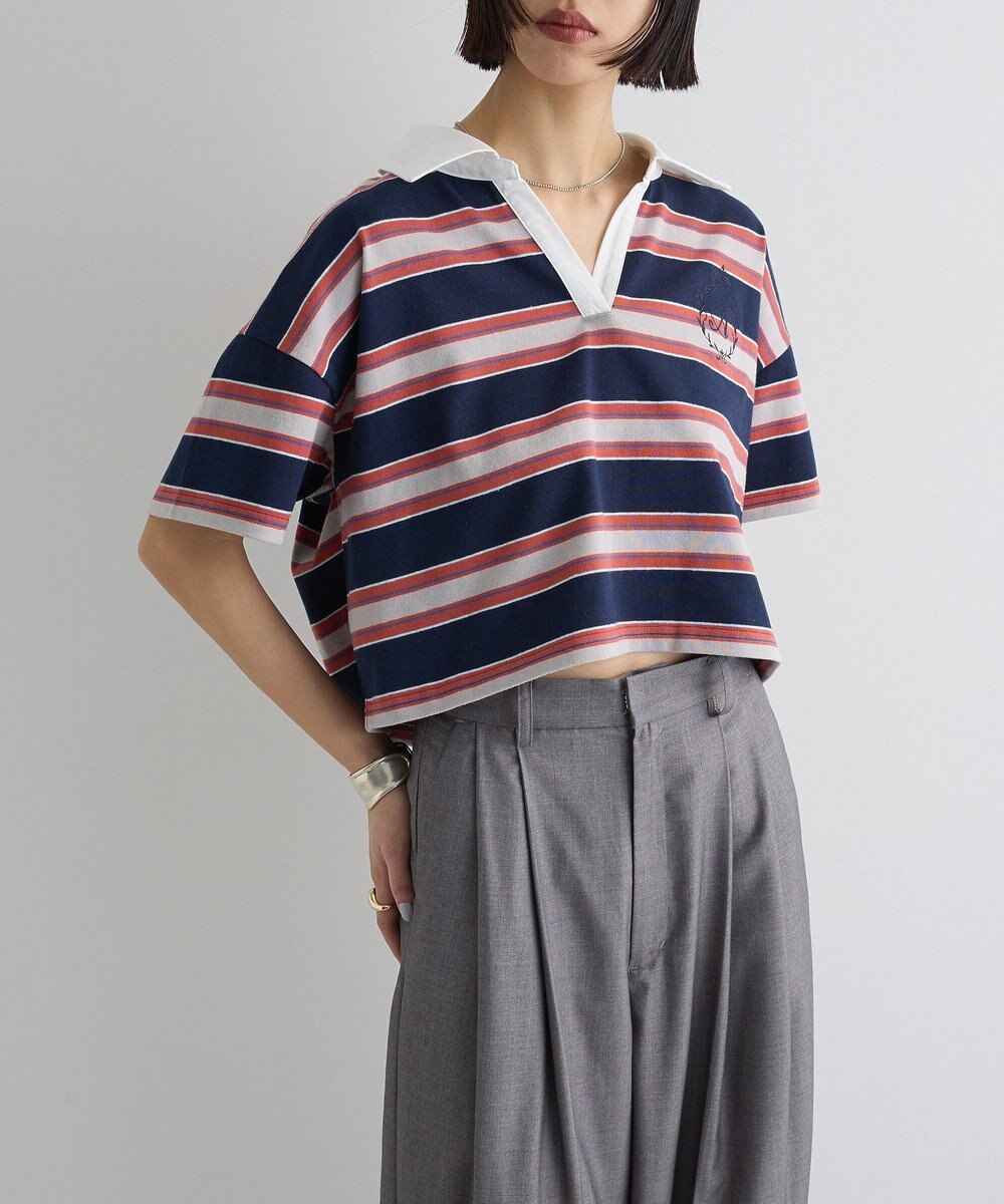 Green Parks エムブレム刺繍ショートボーダーカットソー 