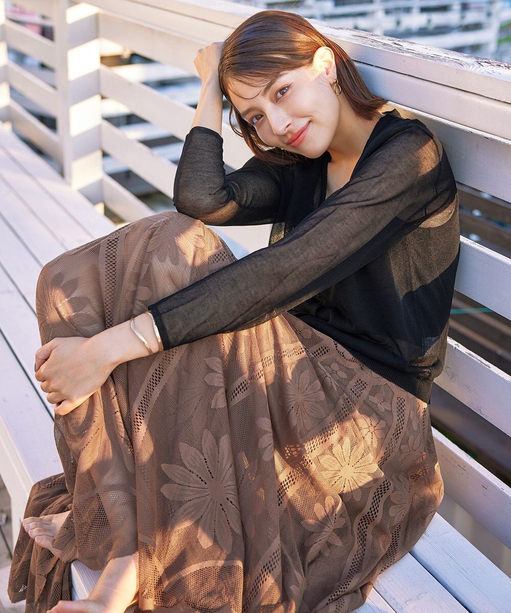 Tiaclasse シアーショートカーディガン 