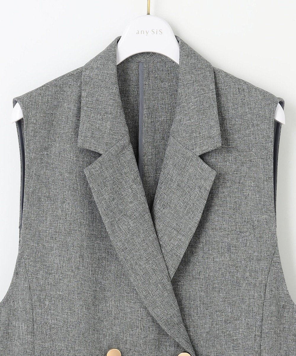 ANY SIS 【洗える】ツイード ジレ 