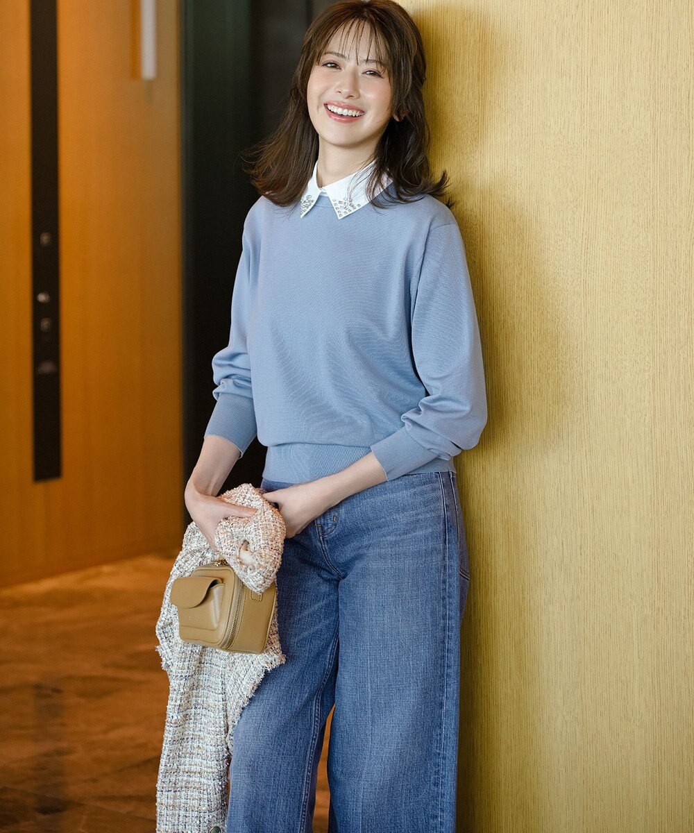 23区 S 【FUDGE掲載/滝沢眞規子さん着用/RED CARD TOKYO×23区】 センタープレス デニム ワイド パンツ 